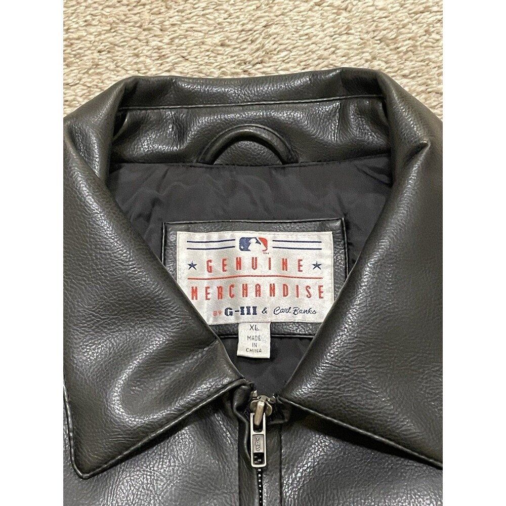 VTG 90s MLB G-III Carl Banks Cleveland Indians Leather Baseball Jacket XLarge - Picture 8 of 10